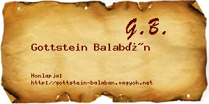 Gottstein Balabán névjegykártya